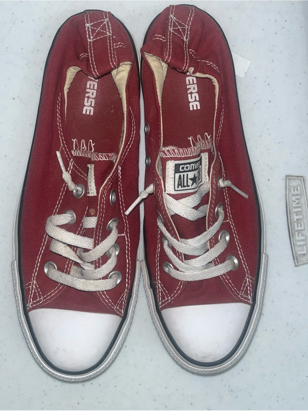 Converse Chuck Taylor All Star Shoreline Slip On Brick Red Black White Womens 10 - Picture 2 of 10